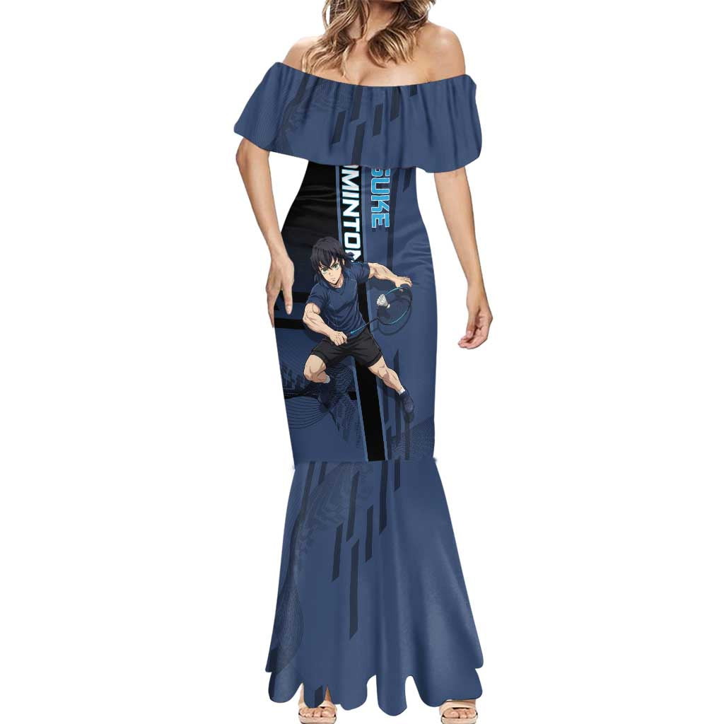 Personalized Inosuke Blue Lock Mermaid Dress Crossover Badminton Design with Action Pose - The Mazicc