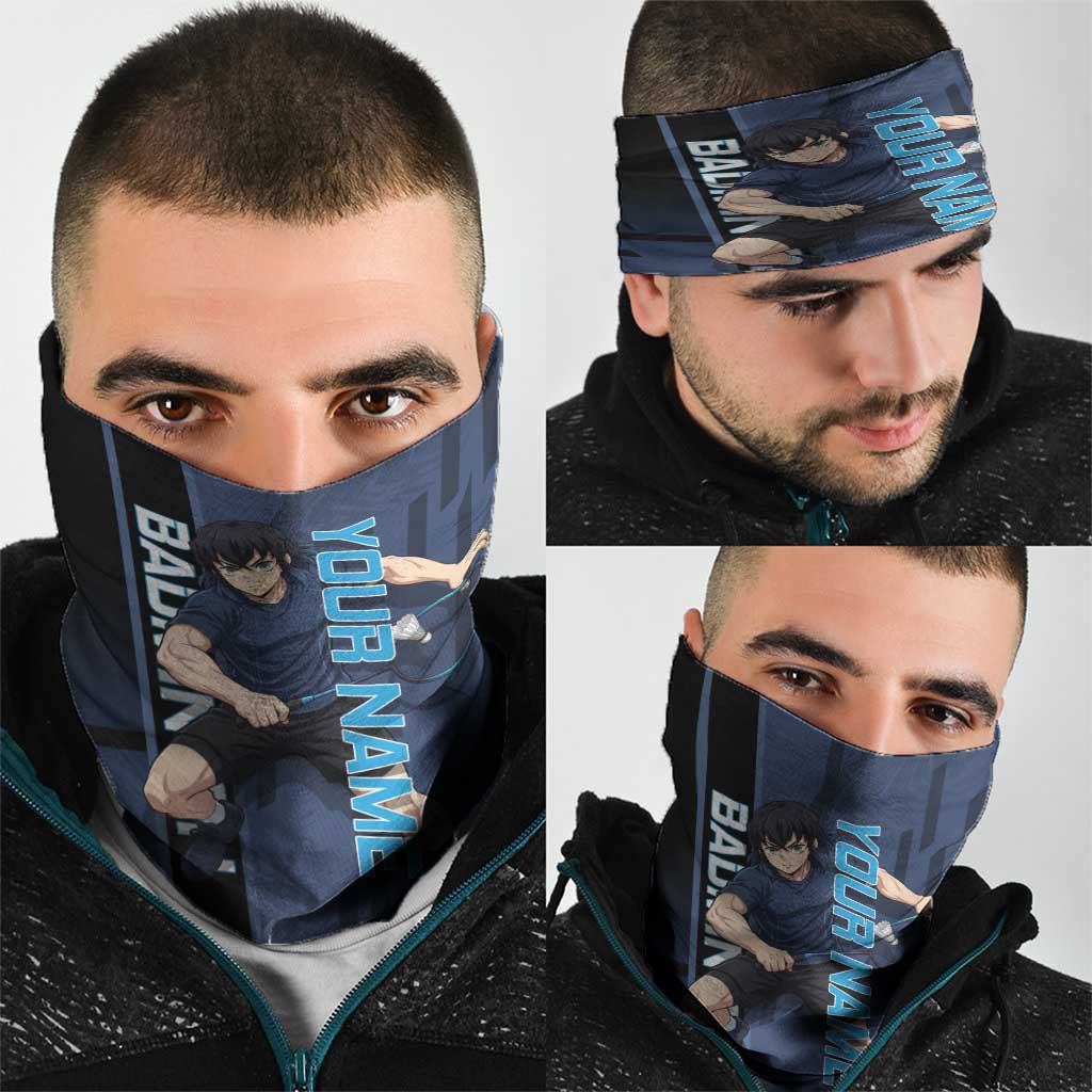 Personalized Inosuke Blue Lock Neck Gaiter Crossover Badminton Design with Action Pose - The Mazicc