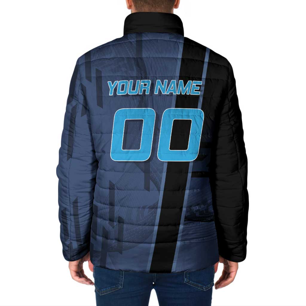 Personalized Inosuke Blue Lock Padded Jacket Crossover Badminton Design with Action Pose - The Mazicc