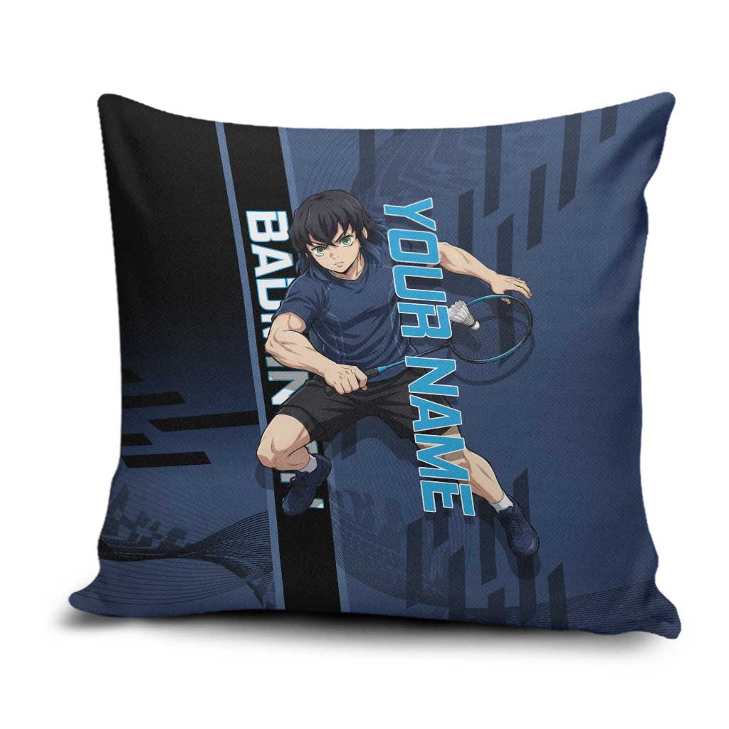 Personalized Inosuke Blue Lock Pillow Cover Crossover Badminton Design with Action Pose - The Mazicc