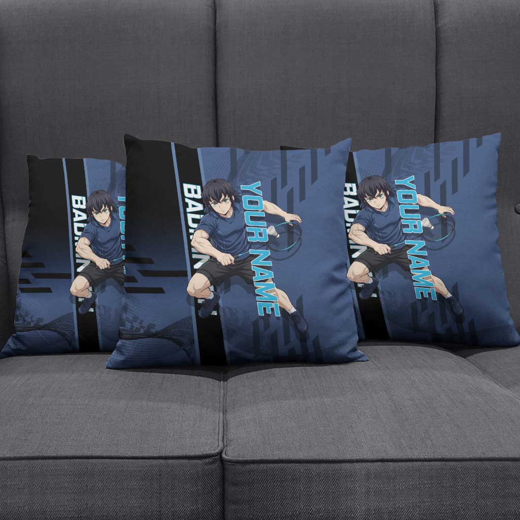 Personalized Inosuke Blue Lock Pillow Cover Crossover Badminton Design with Action Pose - The Mazicc