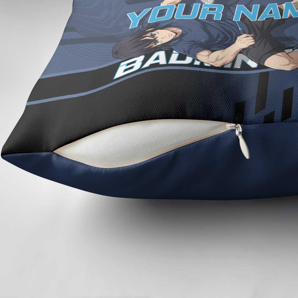Personalized Inosuke Blue Lock Pillow Cover Crossover Badminton Design with Action Pose - The Mazicc