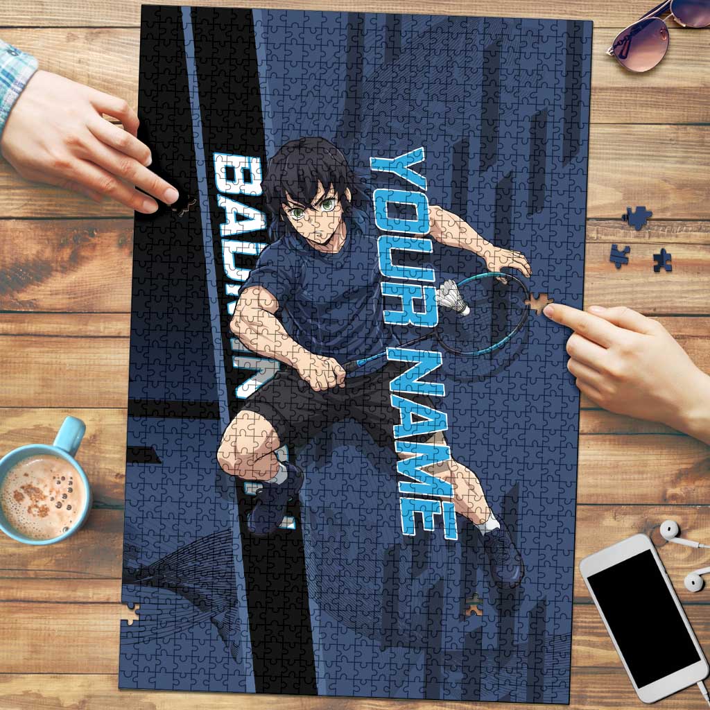 Personalized Inosuke Blue Lock Puzzle Crossover Badminton Design with Action Pose - The Mazicc