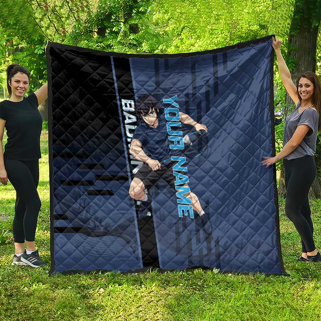 Personalized Inosuke Blue Lock Quilt Crossover Badminton Design with Action Pose - The Mazicc