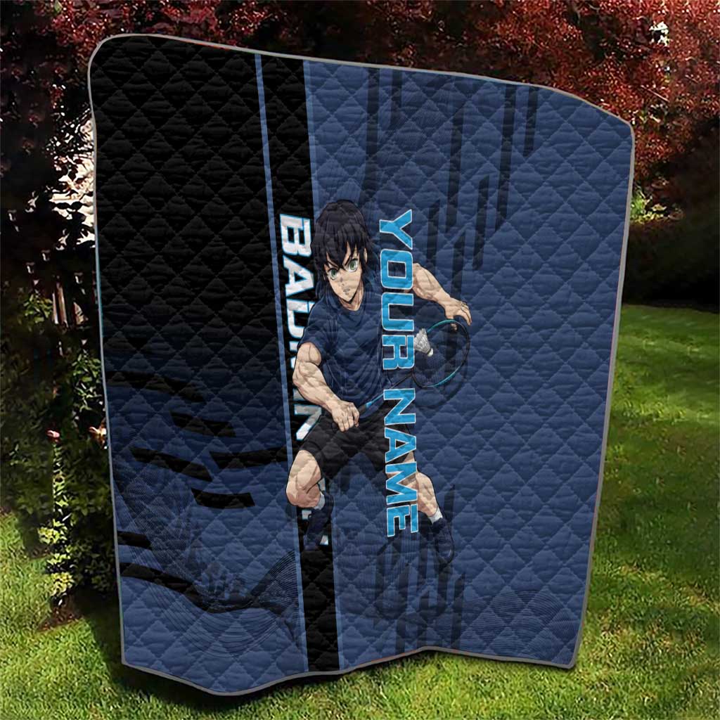 Personalized Inosuke Blue Lock Quilt Crossover Badminton Design with Action Pose - The Mazicc