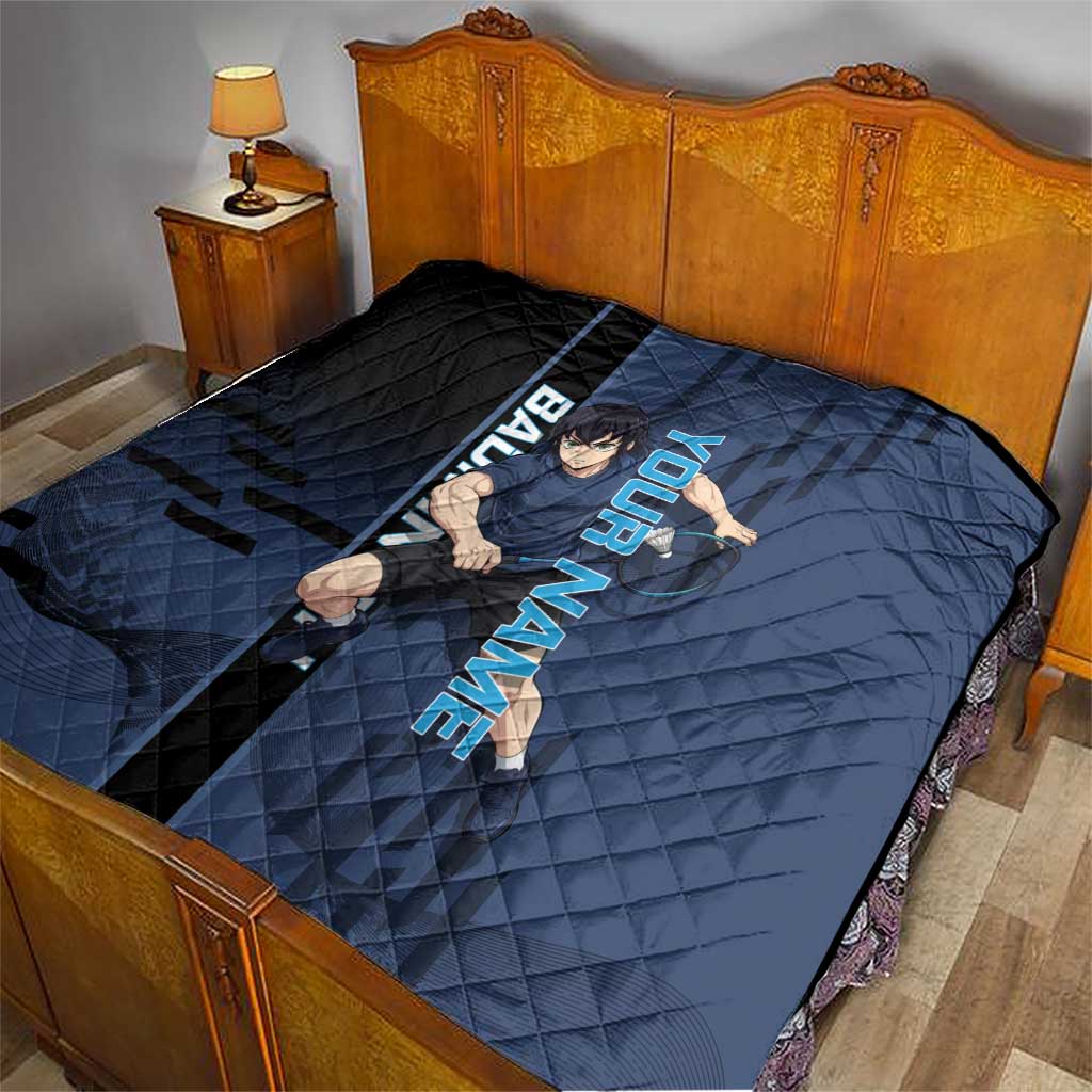 Personalized Inosuke Blue Lock Quilt Crossover Badminton Design with Action Pose - The Mazicc