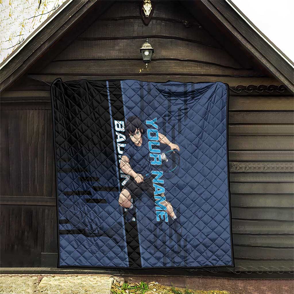 Personalized Inosuke Blue Lock Quilt Crossover Badminton Design with Action Pose - The Mazicc