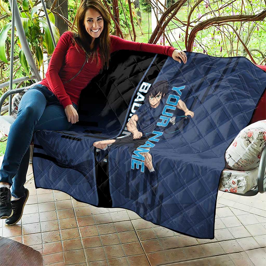 Personalized Inosuke Blue Lock Quilt Crossover Badminton Design with Action Pose - The Mazicc
