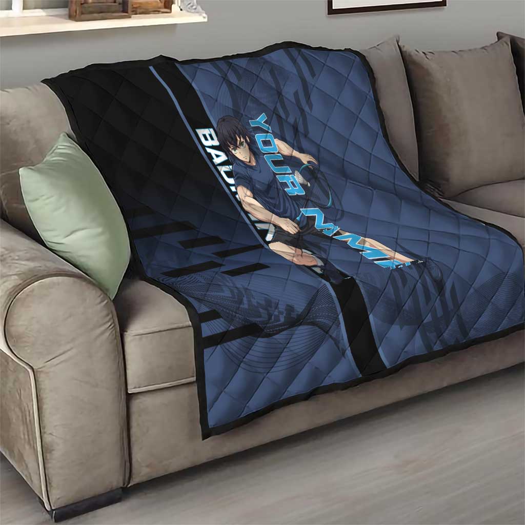 Personalized Inosuke Blue Lock Quilt Crossover Badminton Design with Action Pose - The Mazicc