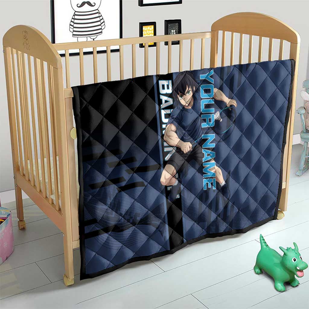 Personalized Inosuke Blue Lock Quilt Crossover Badminton Design with Action Pose - The Mazicc