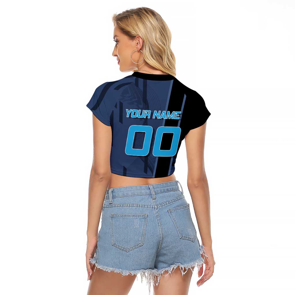 Personalized Inosuke Blue Lock Raglan Cropped T Shirt Crossover Badminton Design with Action Pose - The Mazicc