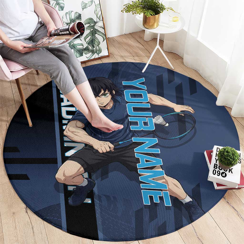 Personalized Inosuke Blue Lock Round Carpet Crossover Badminton Design with Action Pose - The Mazicc