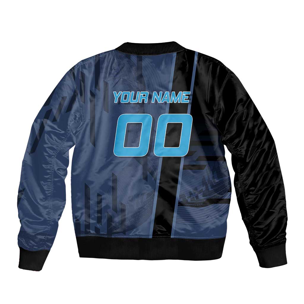 Personalized Inosuke Blue Lock Sleeve Zip Bomber Jacket Crossover Badminton Design with Action Pose - The Mazicc