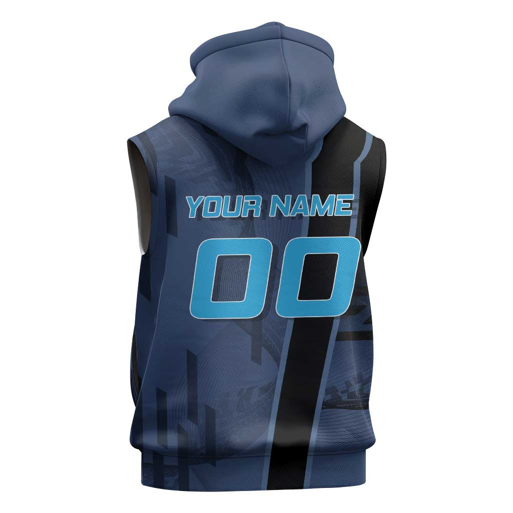 Personalized Inosuke Blue Lock Sleeveless Hoodie Crossover Badminton Design with Action Pose - The Mazicc