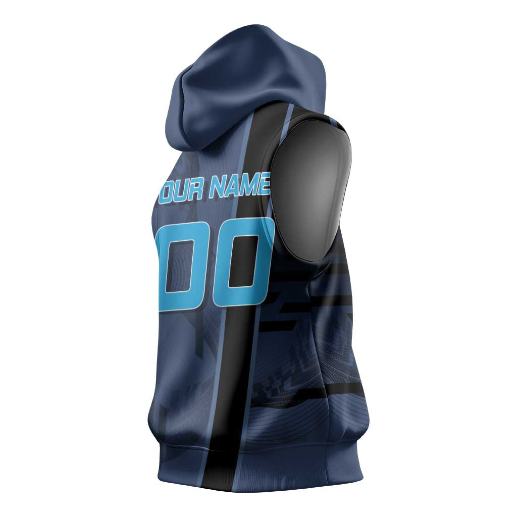 Personalized Inosuke Blue Lock Sleeveless Hoodie Crossover Badminton Design with Action Pose - The Mazicc