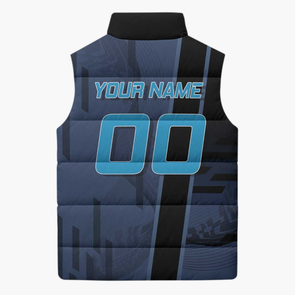 Personalized Inosuke Blue Lock Sleeveless Puffer Jacket Crossover Badminton Design with Action Pose - The Mazicc