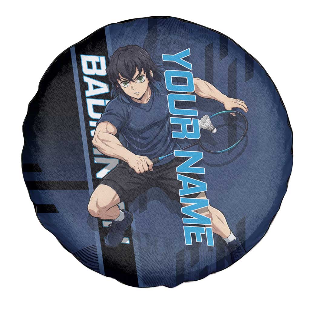 Personalized Inosuke Blue Lock Spare Tire Cover Crossover Badminton Design with Action Pose - The Mazicc