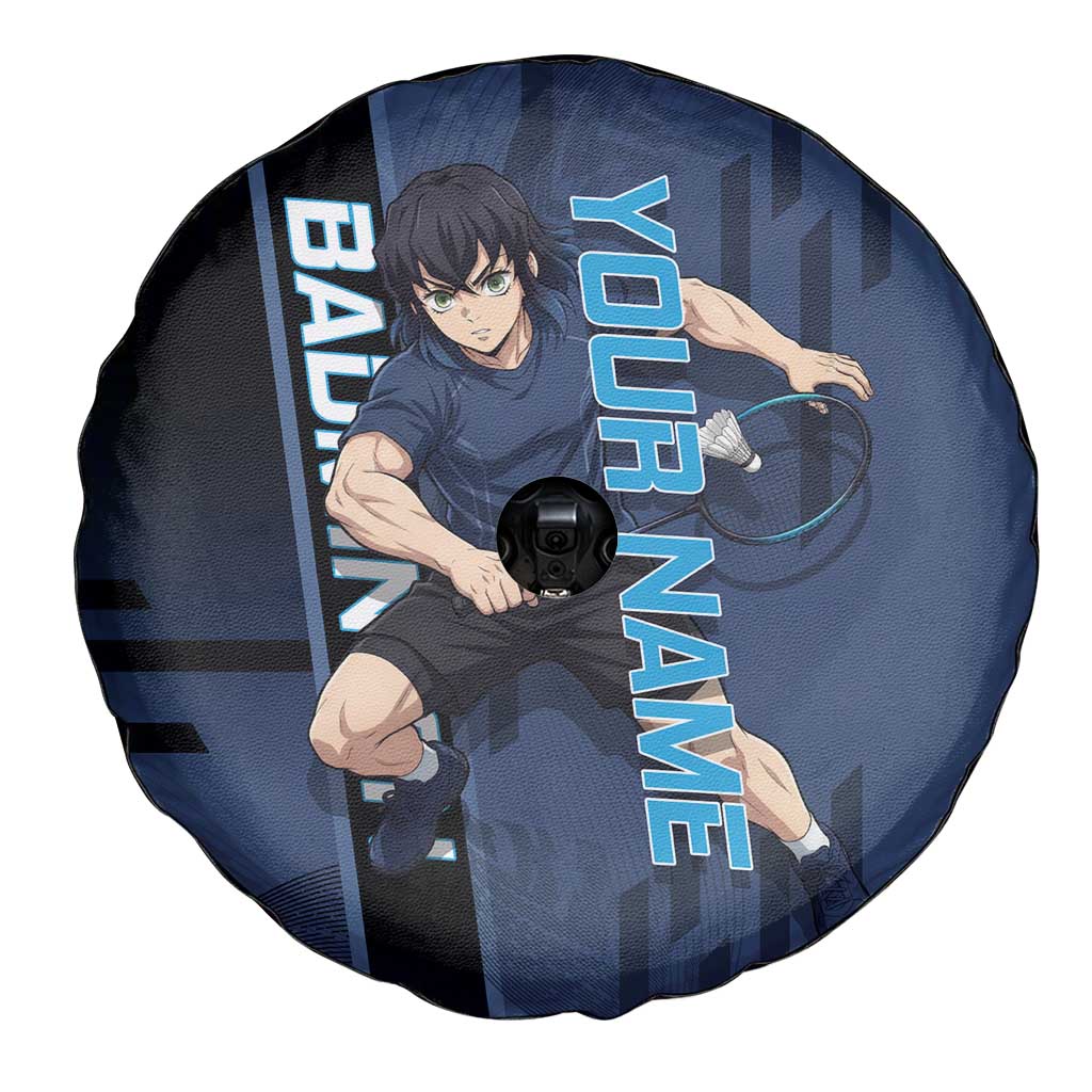 Personalized Inosuke Blue Lock Spare Tire Cover Crossover Badminton Design with Action Pose - The Mazicc