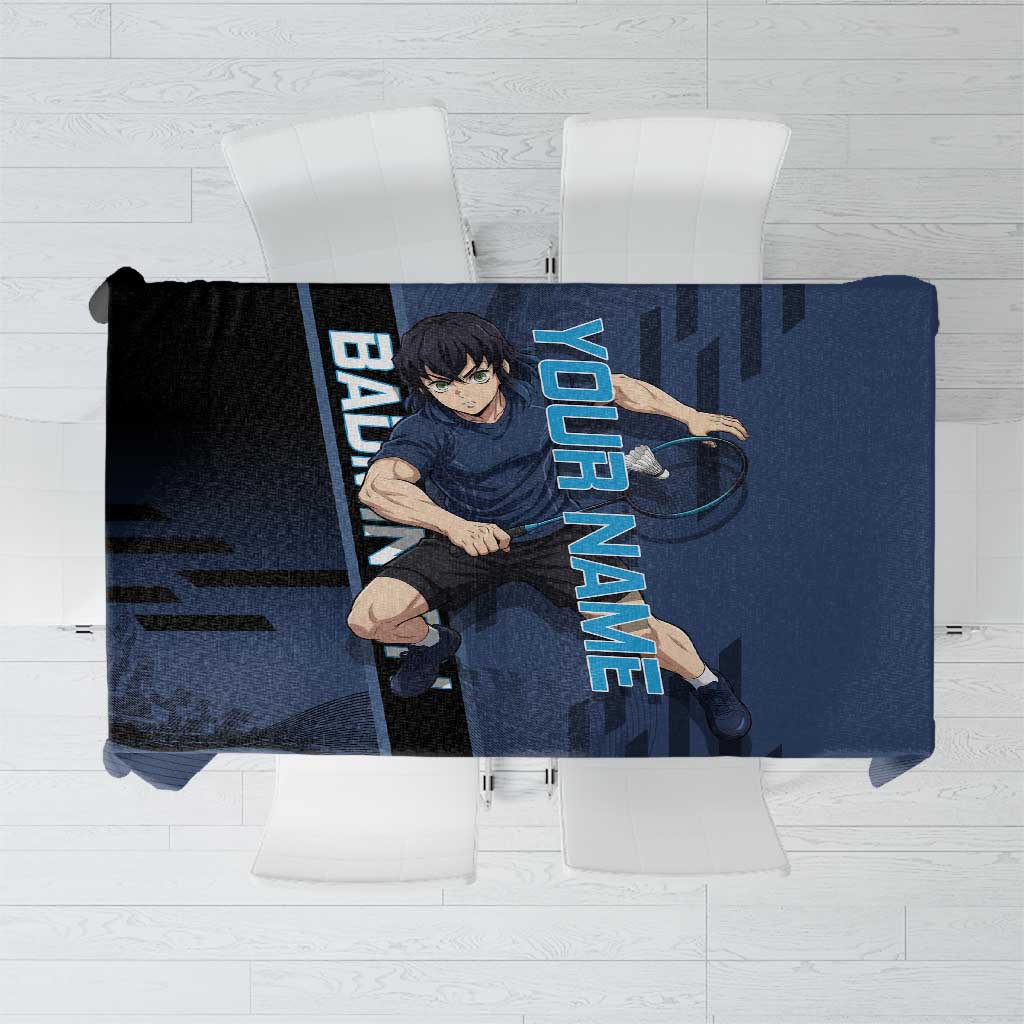 Personalized Inosuke Blue Lock Tablecloth Crossover Badminton Design with Action Pose - The Mazicc