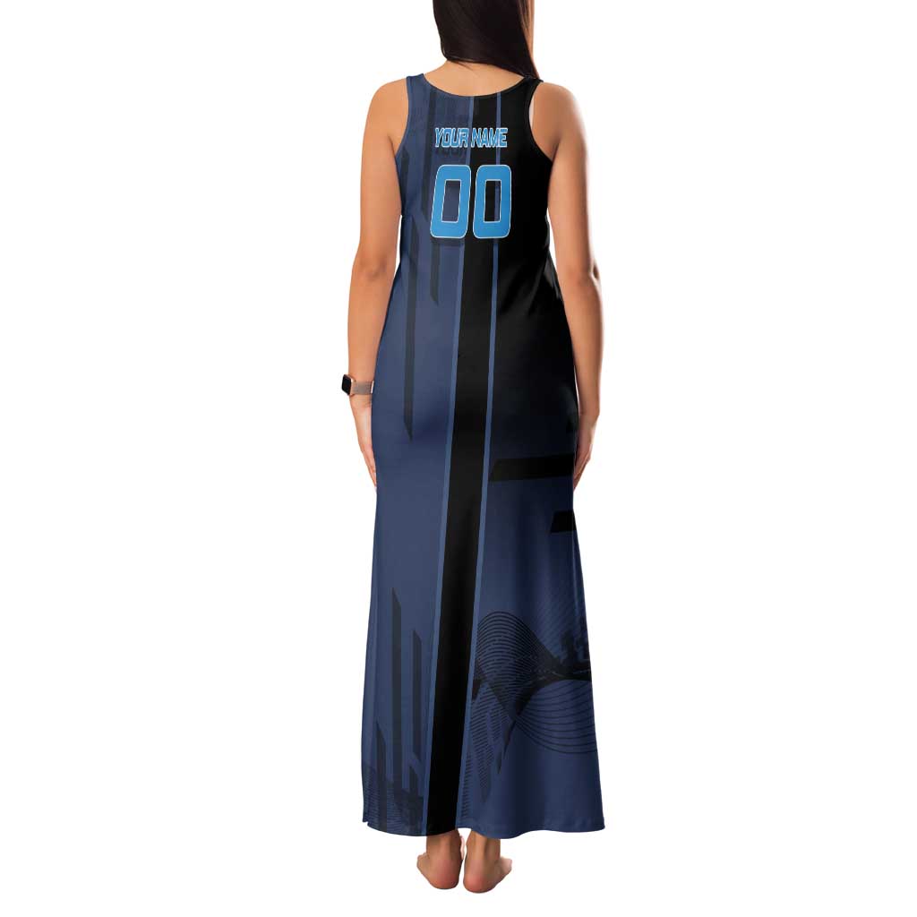 Personalized Inosuke Blue Lock Tank Maxi Dress Crossover Badminton Design with Action Pose - The Mazicc
