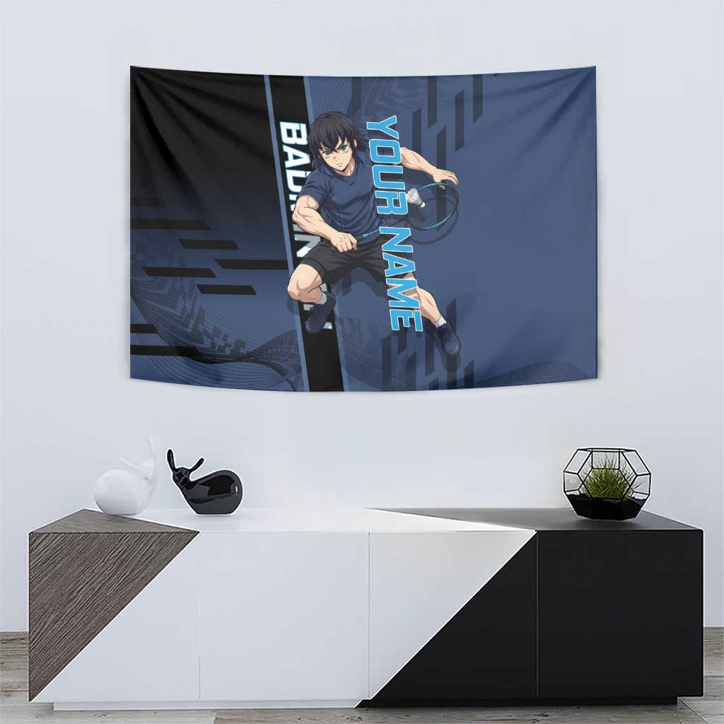 Personalized Inosuke Blue Lock Tapestry Crossover Badminton Design with Action Pose - The Mazicc