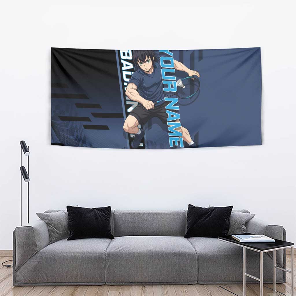 Personalized Inosuke Blue Lock Tapestry Crossover Badminton Design with Action Pose - The Mazicc