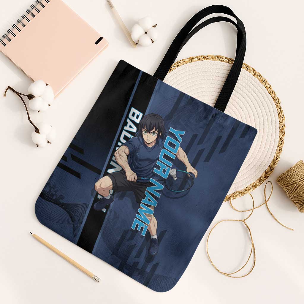 Personalized Inosuke Blue Lock Tote Bag Crossover Badminton Design with Action Pose - The Mazicc