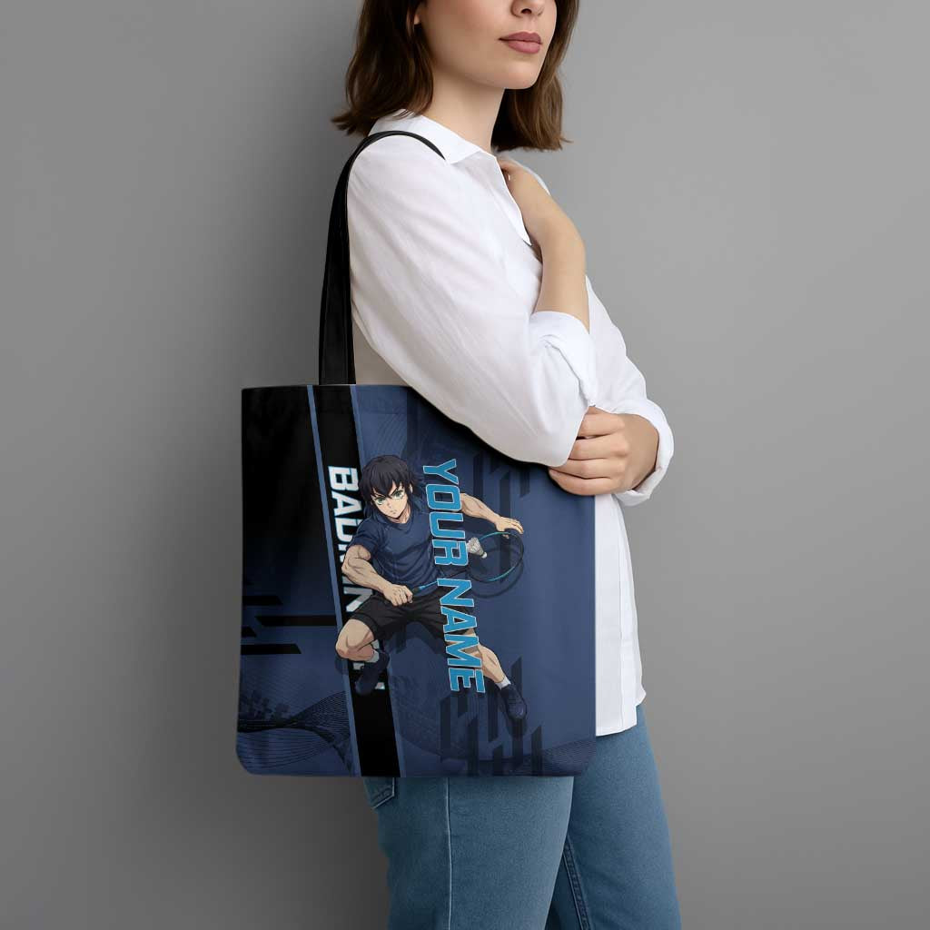 Personalized Inosuke Blue Lock Tote Bag Crossover Badminton Design with Action Pose - The Mazicc