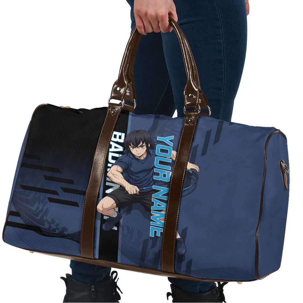 Personalized Inosuke Blue Lock Travel Bag Crossover Badminton Design with Action Pose - The Mazicc