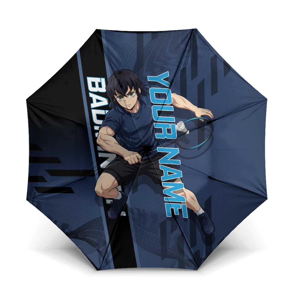 Personalized Inosuke Blue Lock Umbrella Crossover Badminton Design with Action Pose - The Mazicc