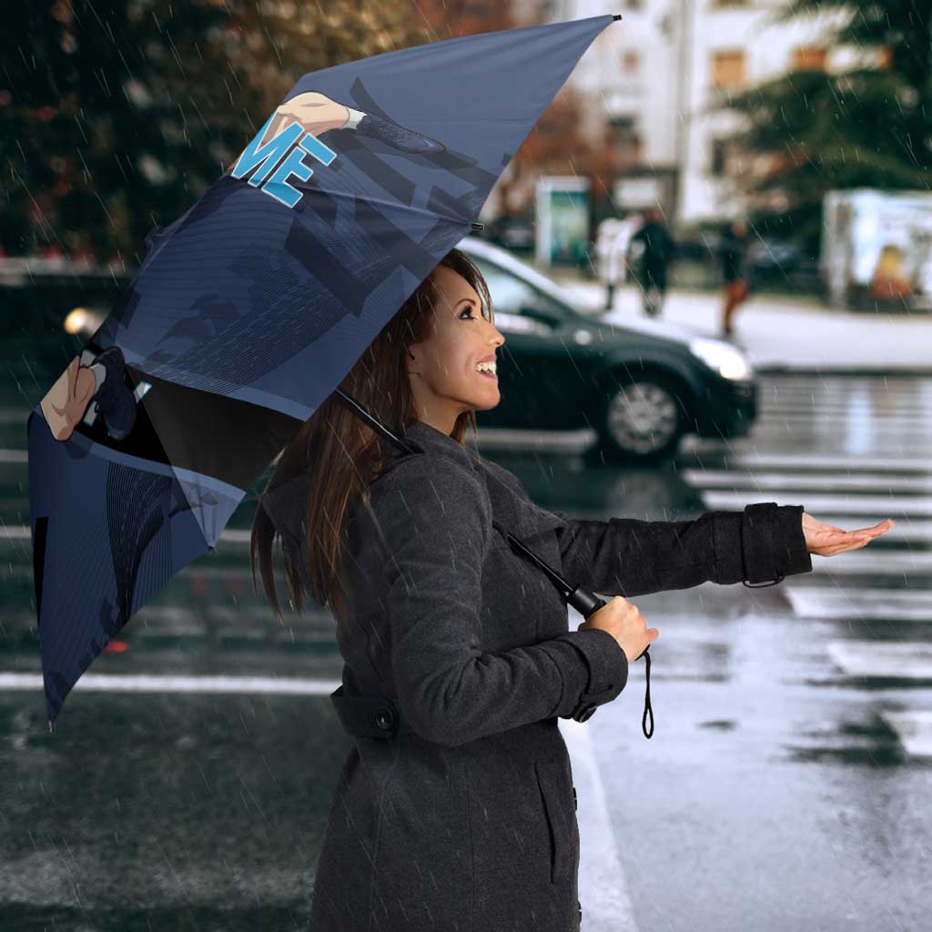 Personalized Inosuke Blue Lock Umbrella Crossover Badminton Design with Action Pose - The Mazicc