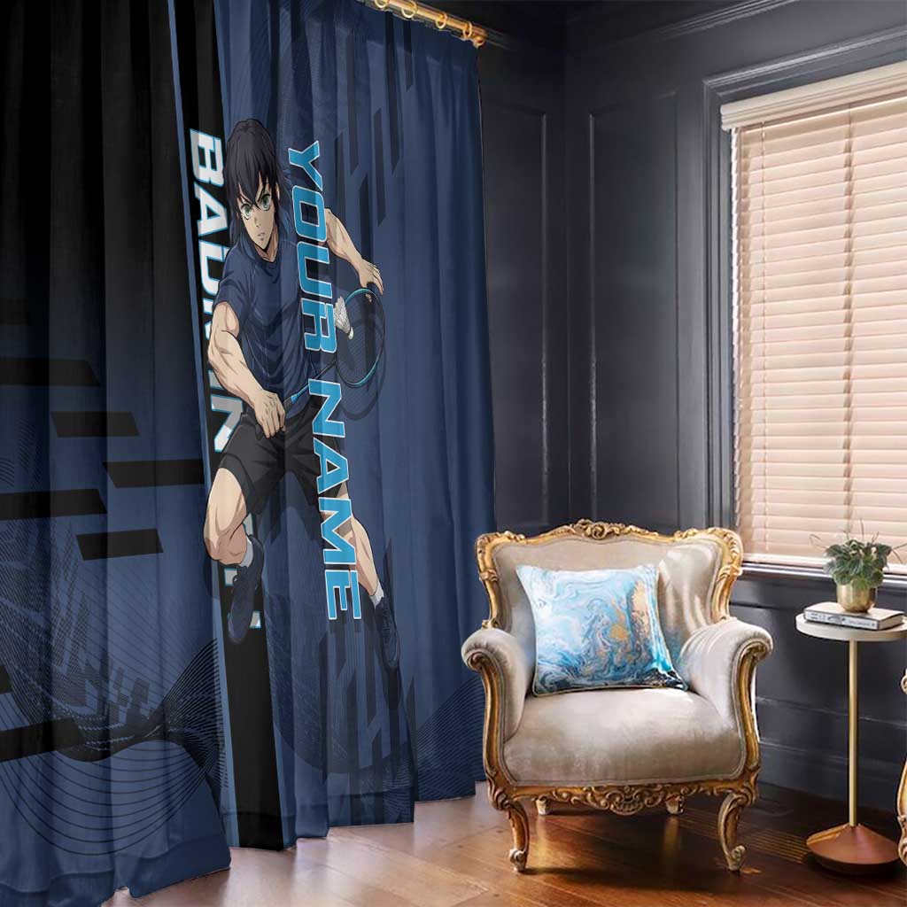 Personalized Inosuke Blue Lock Window Curtain Crossover Badminton Design with Action Pose - The Mazicc