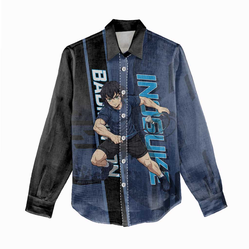 Personalized Inosuke Blue Lock Women Casual Shirt Crossover Badminton Design with Action Pose - The Mazicc