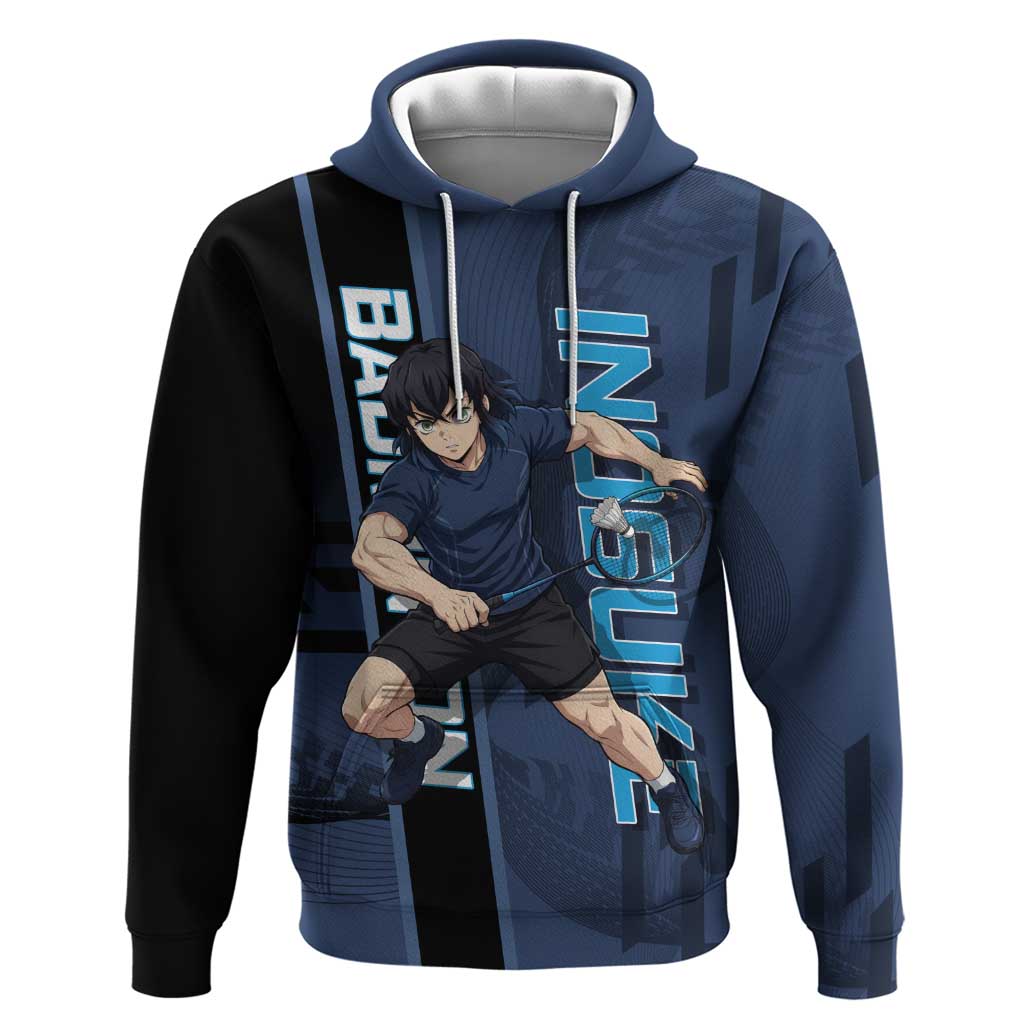Personalized Inosuke Blue Lock Zip Hoodie Crossover Badminton Design with Action Pose - The Mazicc
