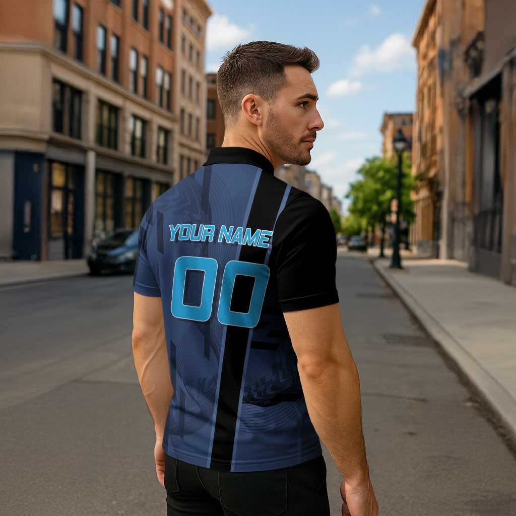Personalized Inosuke Blue Lock Zipper Polo Shirt Crossover Badminton Design with Action Pose - The Mazicc