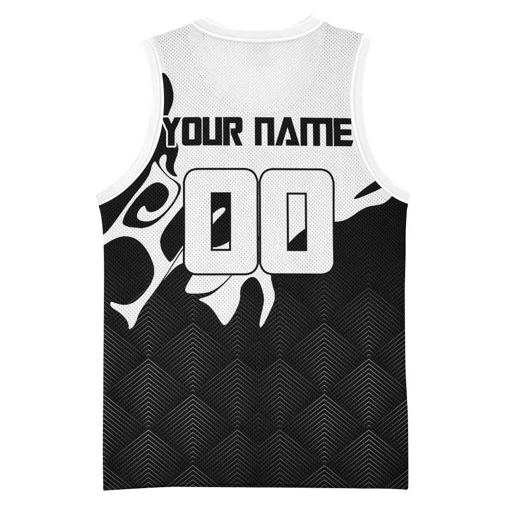 Personalized Toji Fushiguro Jujutsu Kaisen Soccer Theme Basketball Jersey with Dribbling Pose and Monochrome Black White Flame Graphic Design - The Mazicc