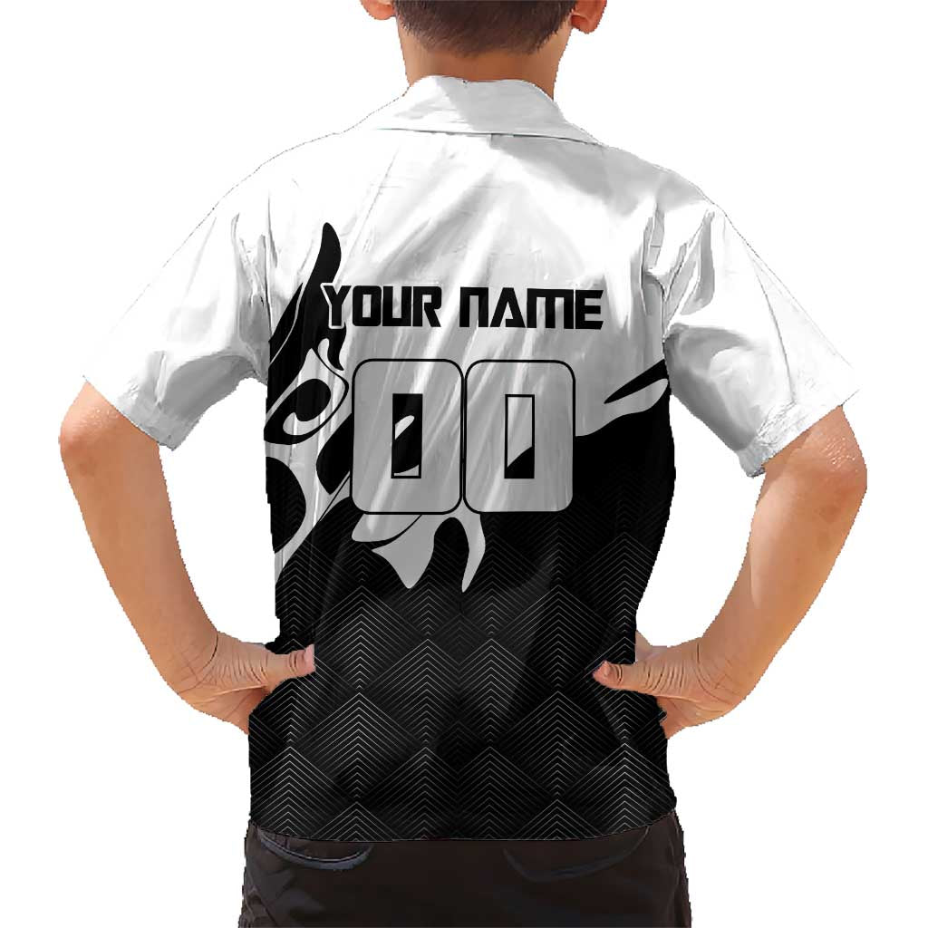 Personalized Toji Fushiguro Jujutsu Kaisen Soccer Theme Family Matching Mermaid Dress and Hawaiian Shirt with Dribbling Pose and Monochrome Black White Flame Graphic Design