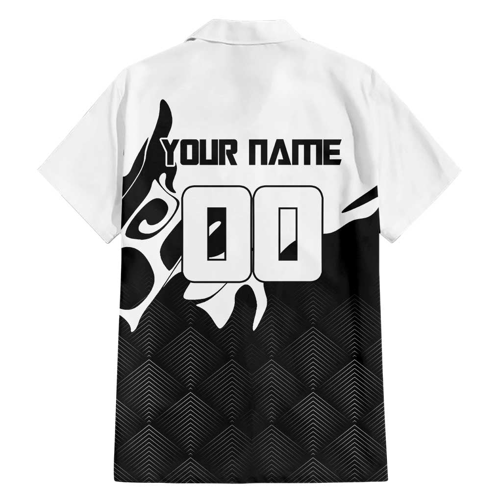 Personalized Toji Fushiguro Jujutsu Kaisen Soccer Theme Family Matching Puletasi and Hawaiian Shirt with Dribbling Pose and Monochrome Black White Flame Graphic Design