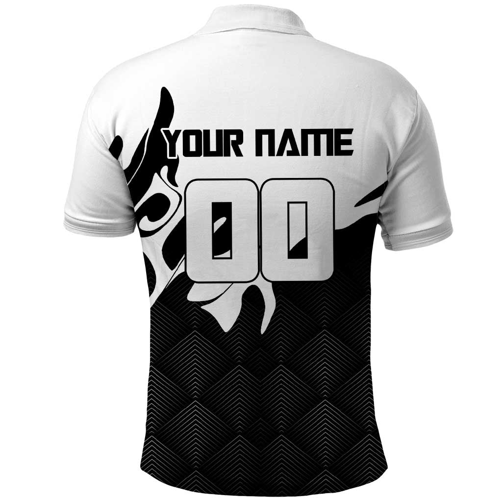 Personalized Toji Fushiguro Jujutsu Kaisen Soccer Theme Polo Shirt with Dribbling Pose and Monochrome Black White Flame Graphic Design - The Mazicc