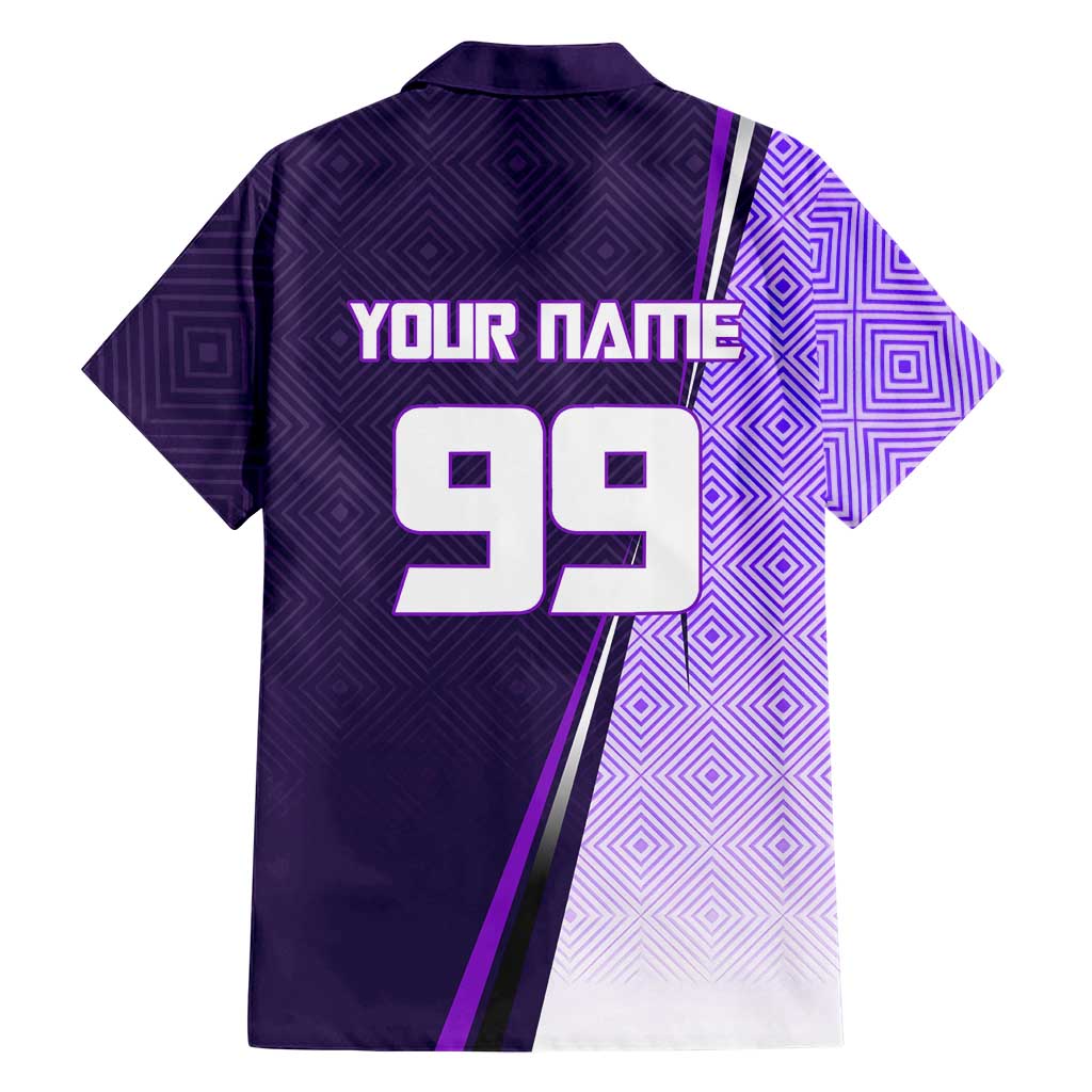 Personalized Gojo Satoru Jujutsu Kaisen Soccer Theme Family Matching Mermaid Dress and Hawaiian Shirt with Kicking Pose and Purple Gradient Geometric Graphic Design