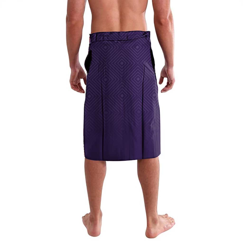Personalized Gojo Satoru Jujutsu Kaisen Soccer Theme Lavalava with Kicking Pose and Purple Gradient Geometric Graphic Design - The Mazicc