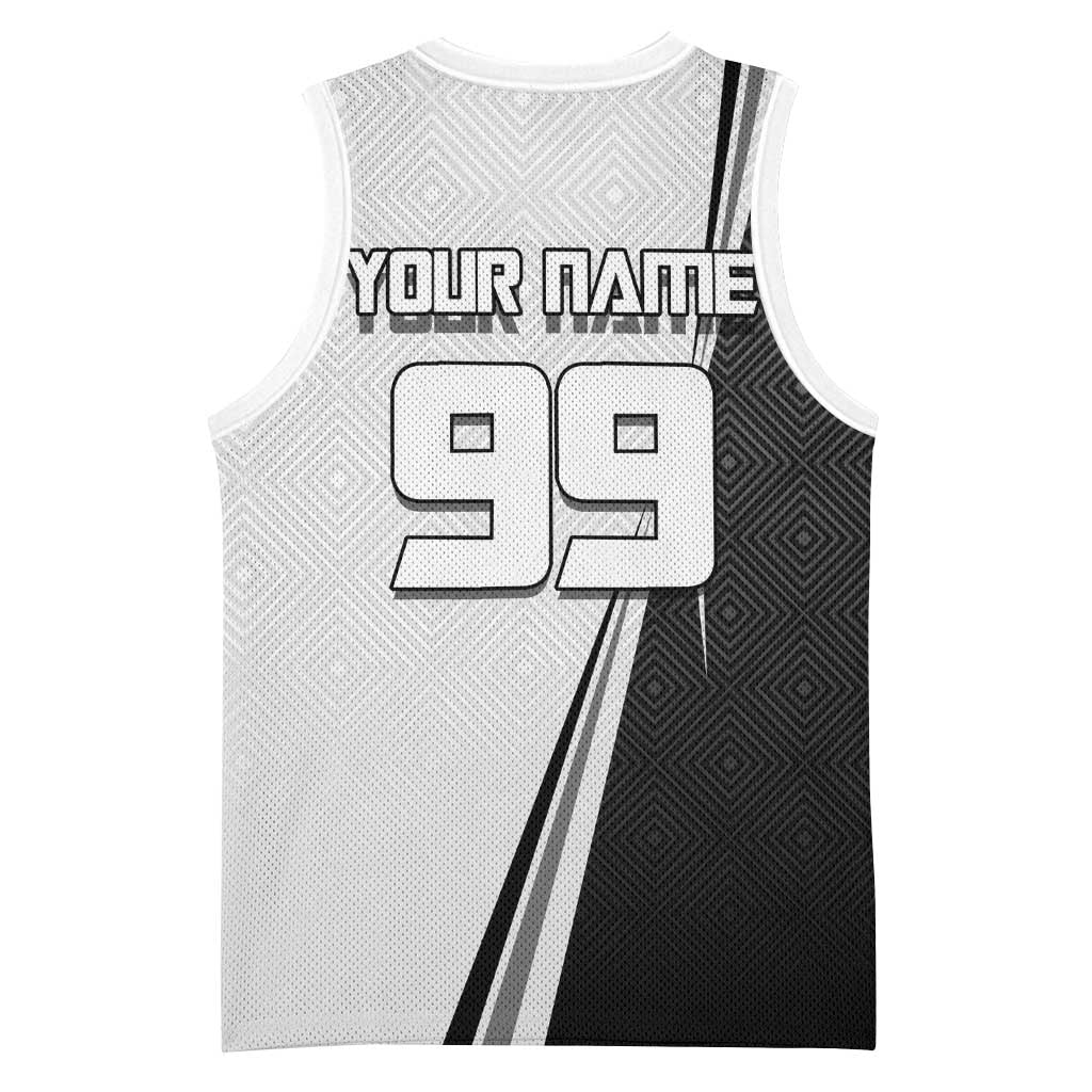 Personalized Okkotsu Yuta Jujutsu Kaisen Soccer Basketball Jersey with Dribbling Action Pose and Monochrome Geometric Graphic Design - The Mazicc