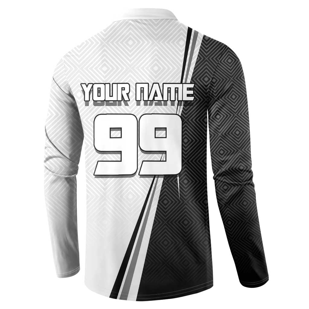 Personalized Okkotsu Yuta Jujutsu Kaisen Soccer Button Sweatshirt with Dribbling Action Pose and Monochrome Geometric Graphic Design - The Mazicc