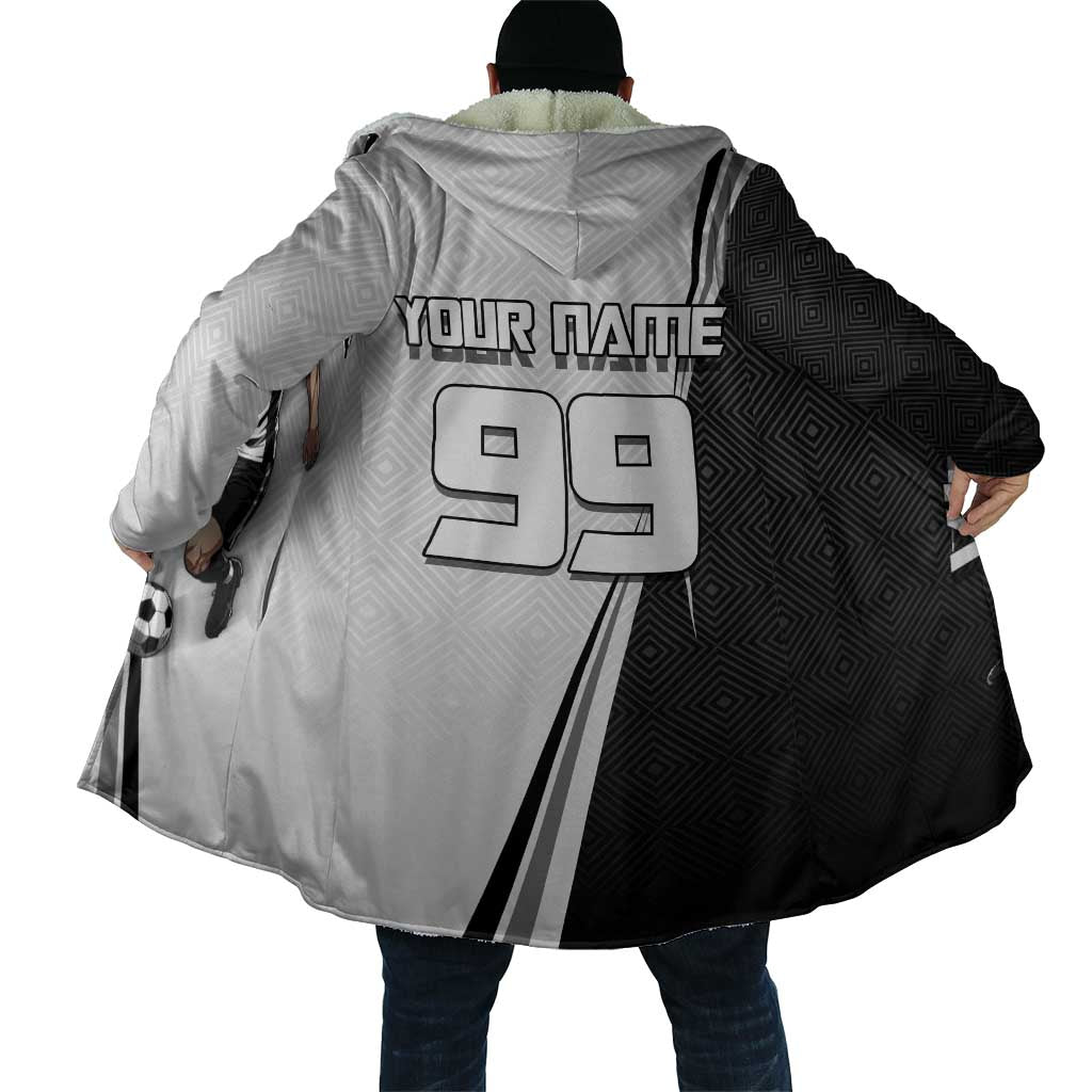 Personalized Okkotsu Yuta Jujutsu Kaisen Soccer Cloak with Dribbling Action Pose and Monochrome Geometric Graphic Design - The Mazicc