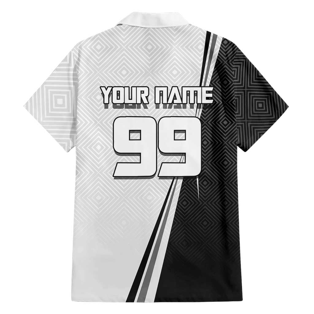 Personalized Okkotsu Yuta Jujutsu Kaisen Soccer Family Matching Off Shoulder Short Dress and Hawaiian Shirt with Dribbling Action Pose and Monochrome Geometric Graphic Design