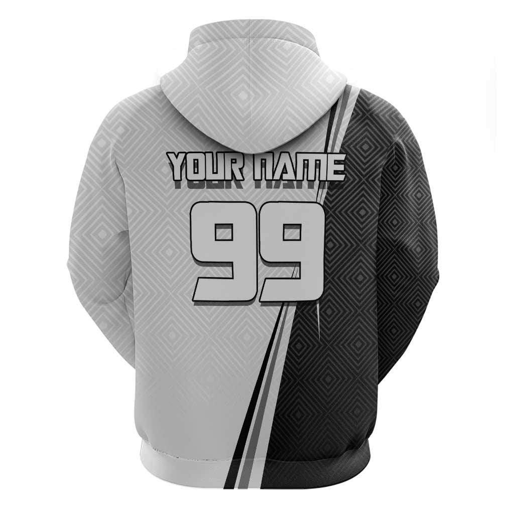 Personalized Okkotsu Yuta Jujutsu Kaisen Soccer Hoodie with Dribbling Action Pose and Monochrome Geometric Graphic Design - The Mazicc