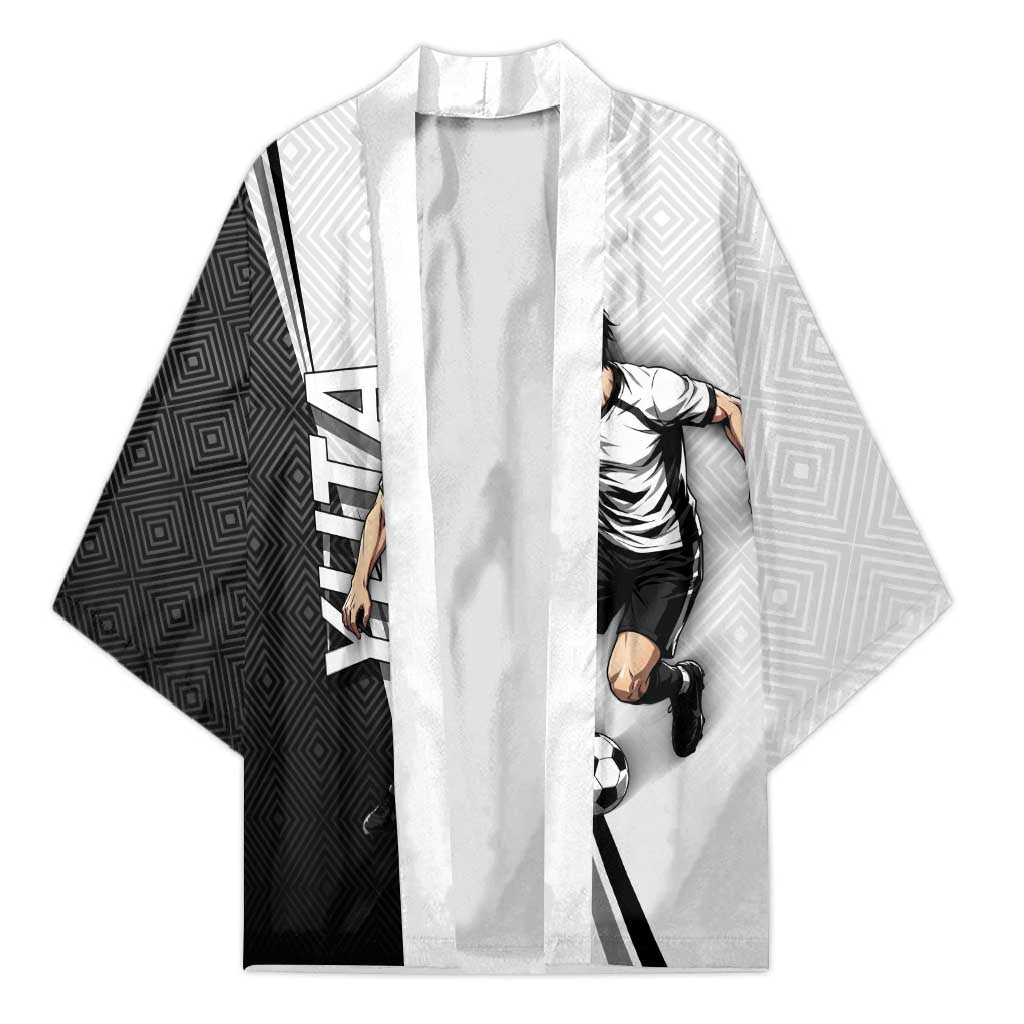 Personalized Okkotsu Yuta Jujutsu Kaisen Soccer Kimono with Dribbling Action Pose and Monochrome Geometric Graphic Design - The Mazicc