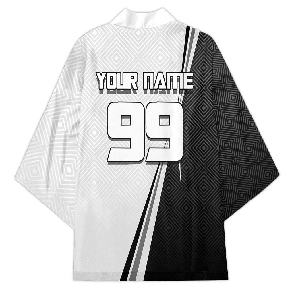 Personalized Okkotsu Yuta Jujutsu Kaisen Soccer Kimono with Dribbling Action Pose and Monochrome Geometric Graphic Design - The Mazicc