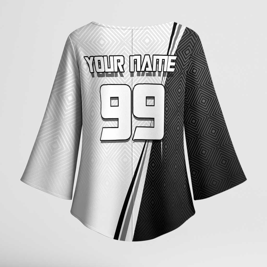 Personalized Okkotsu Yuta Jujutsu Kaisen Soccer Kimono Sleeve Blouse with Dribbling Action Pose and Monochrome Geometric Graphic Design - The Mazicc