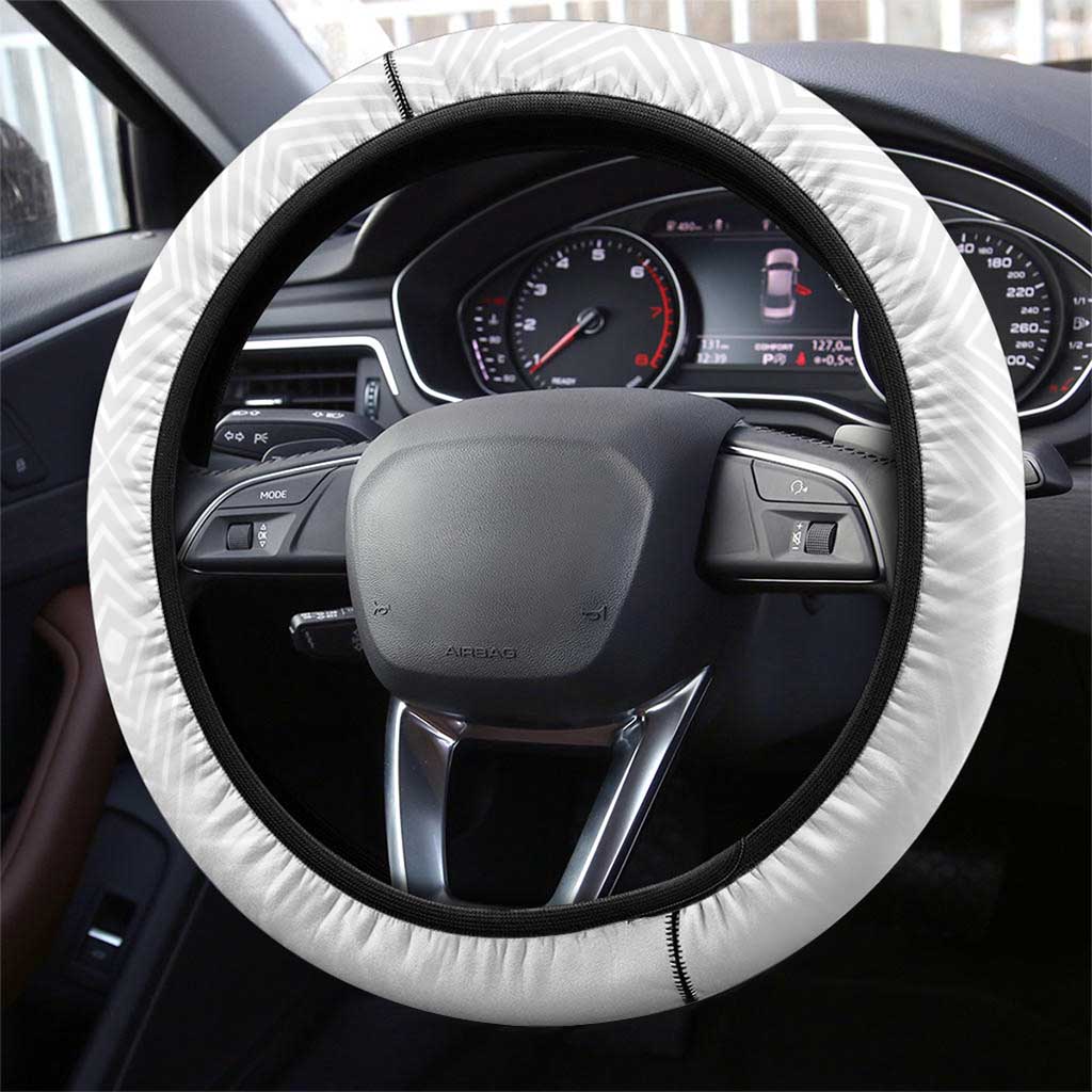 Okkotsu Yuta Jujutsu Kaisen Soccer Steering Wheel Cover with Dribbling Action Pose and Monochrome Geometric Graphic Design - The Mazicc